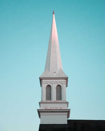 A white steeple of architecture photography
